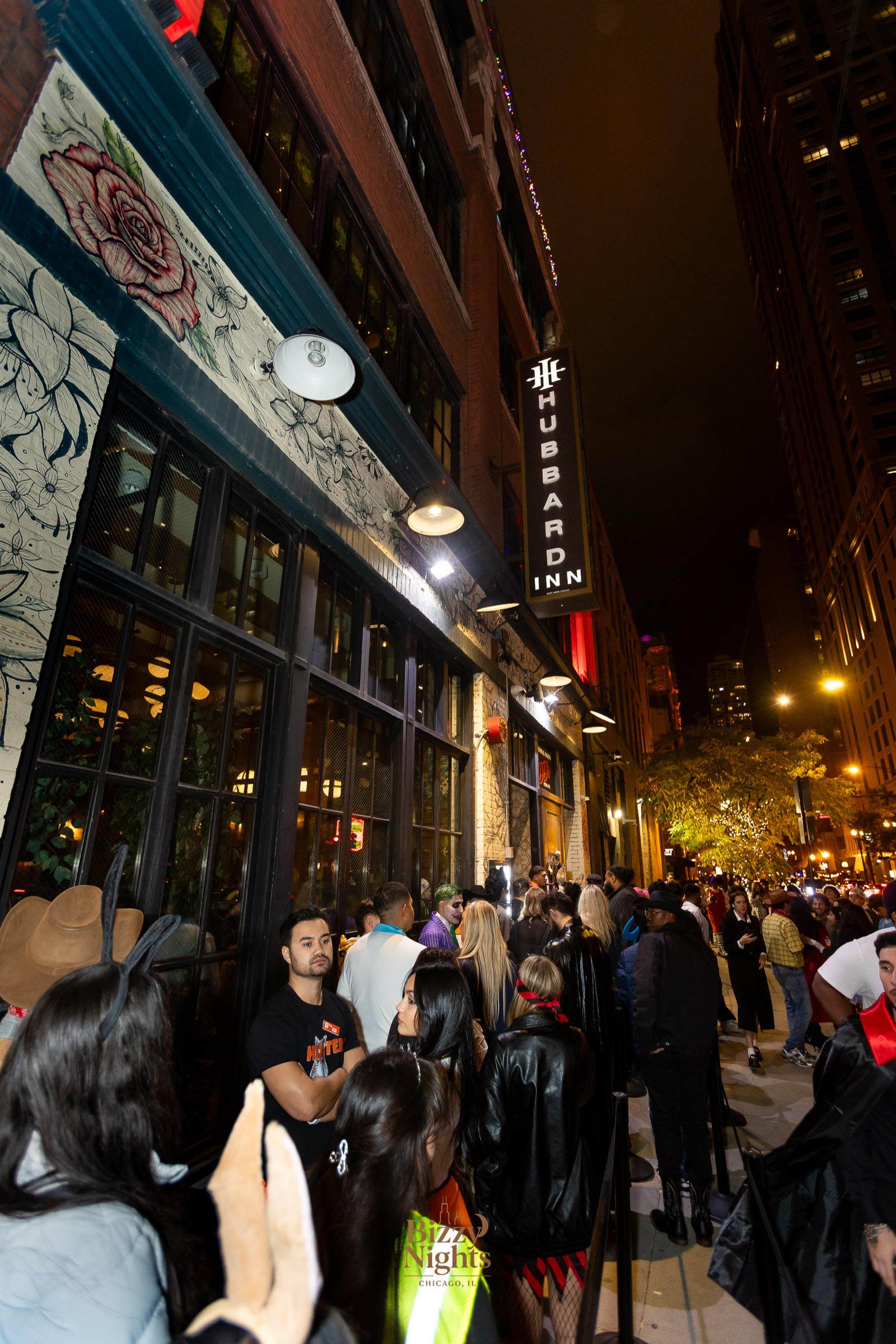 Crawloween River North bar crawl hosted by Bizzy Nights, October 2025