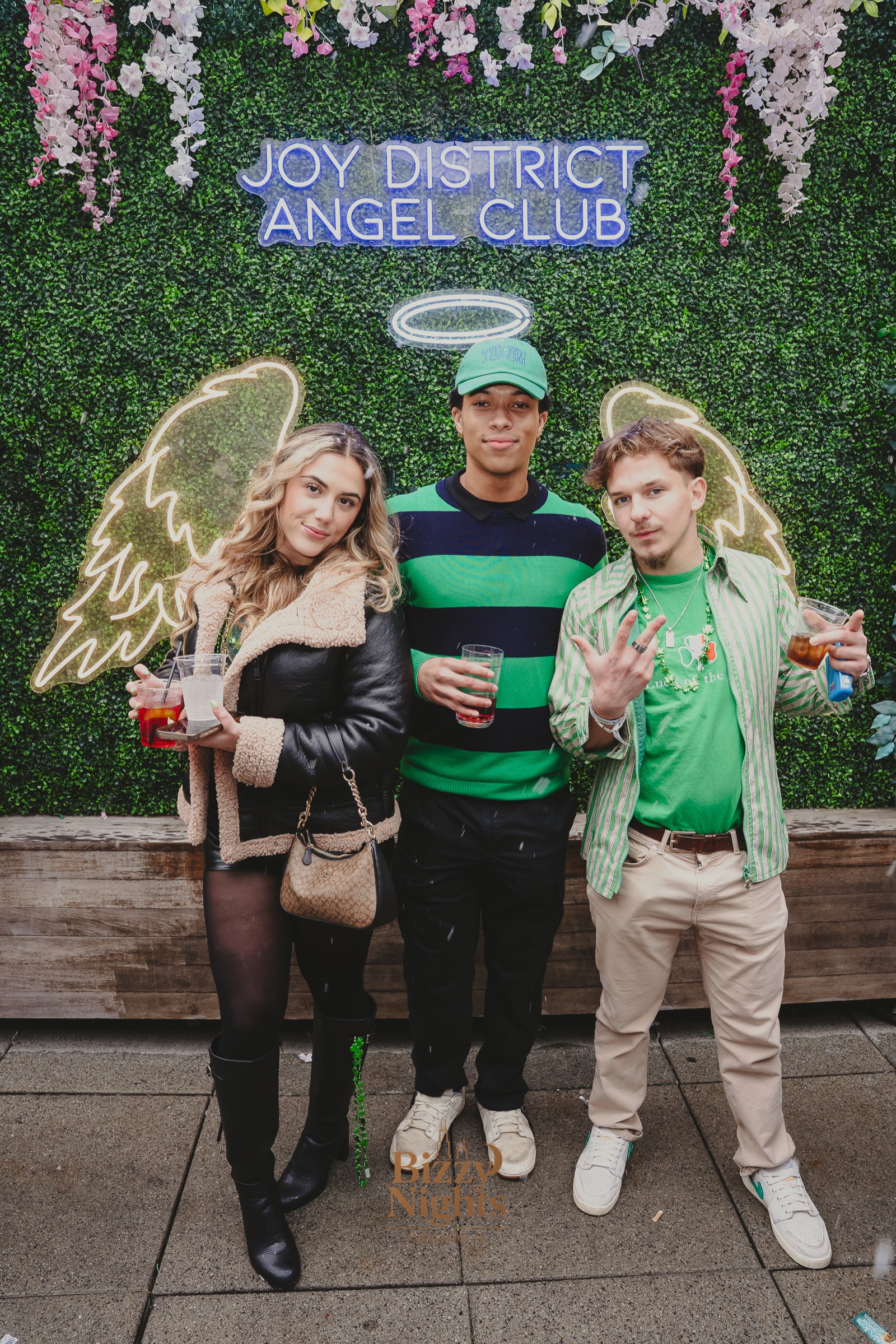 Guests at Joy District during the St. Patty's River North bar crawl with Bizzy Nights, March 2026